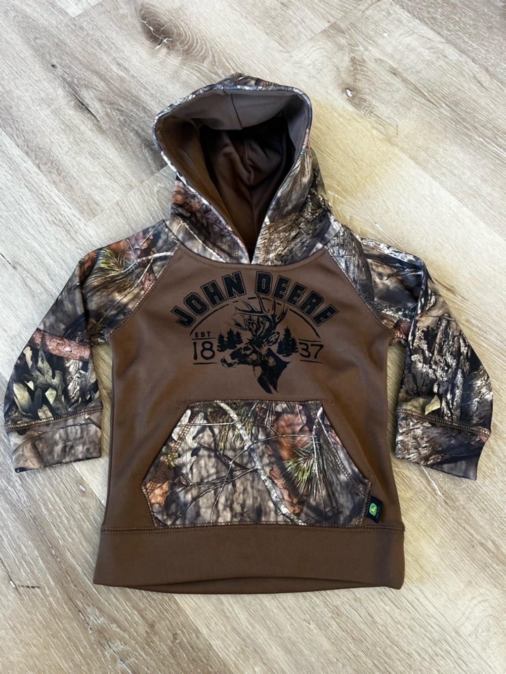 John Deere Brown Camo Hooded Pullover for Kids